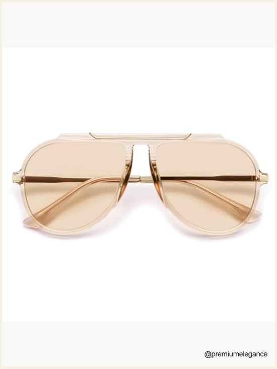 Retro Oversized Aviator Sunglasses Square Frame UV Protection main image 6